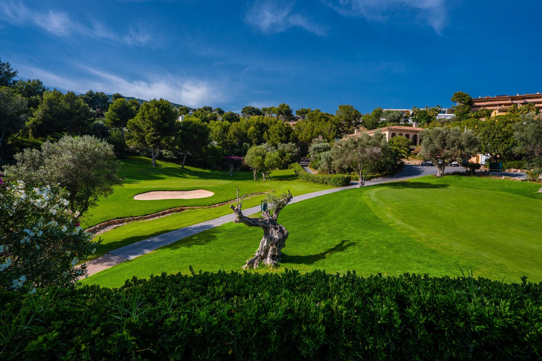 Real Golf de Bendinat en Mallorca, con vistas al mar, un campo de golf con gran encanto cerca de Palma, recomendado por Club Rentals Mallorca.